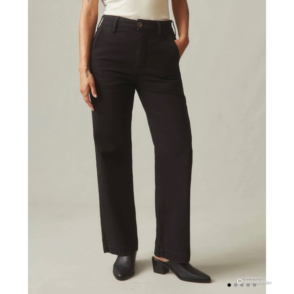 American Giant Women’s Black Wide Leg Pant Size 8 NWOT